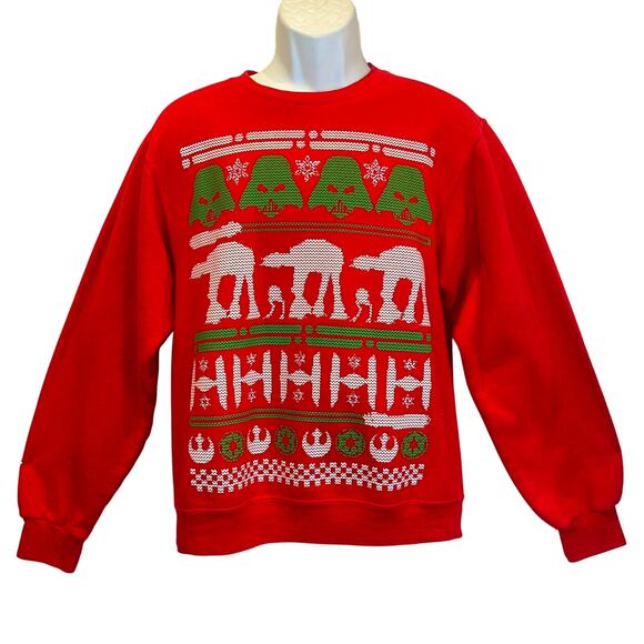 Jerzees Star Wars All The Dark Side Things Ugly Christmas Sweatshirt Size Small - Picture 1 of 4
